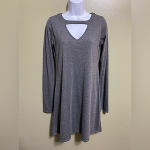 Stetson Grey Long Sleeve T-Shirt Dress,‎ Size M